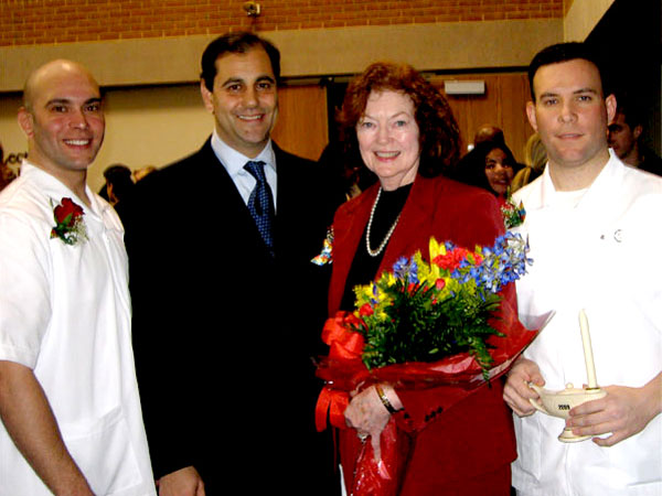 L-R: Christian Narducci, Sen. Andrew Lanza, Mary O'Donnell, and Frank Guanti at the Pinning Ceremony