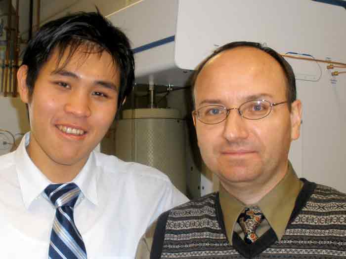 Chin Ming (Benjamin) Hui and his mentor CSI Assistant Professor of Chemistry Dr. Michal Kruk.