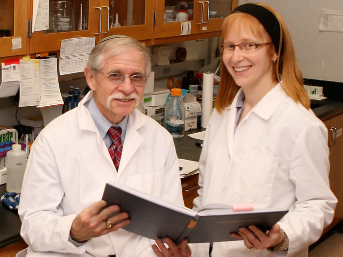 [L-R] Dr. Fred Naider with Leah Cohen, who will be meeting with Nobel Laureates this summer. 
