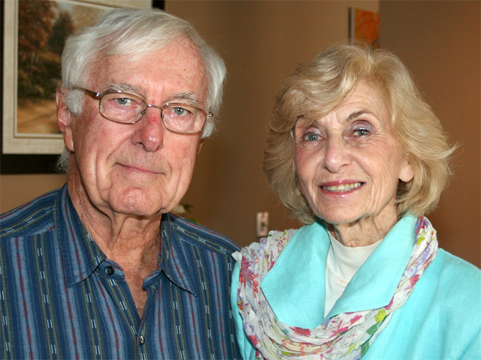 Academy of Retired Professors co-chairs Jim Sanders and Irene Deitch at the Inaugural Luncheon