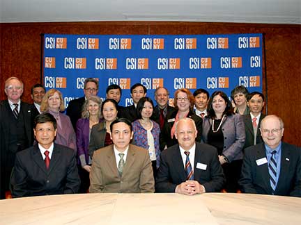 University leaders from Vietnam met with CSI President Tomás Morales and other College officials.